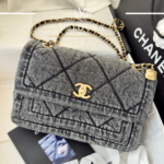 Denim Chain Bag – Vintage Quilted Chic Style