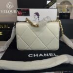 Mini WOC Chain Bag – White & Gold Elegant Style - Image 7