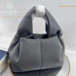 Dumpling Style Handbag – Minimalist Elegant Grey Bag - Image 12
