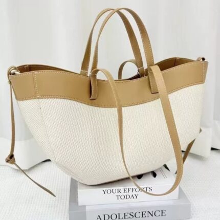 Minimal Canvas Tote Bag – Elegant Large Shoulder Bag
