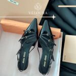 Patent Leather Heeled Sandals صندل كعب جلد