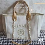 Pearl Logo Canvas Beach Tote Bag – Luxury Summer Shoulder Bag - Image 2