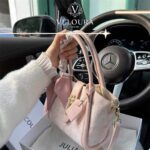 Embroidered Bucket Bag – Elegant Women Luxury Handbag with Silk Scarf Detail - Image 5