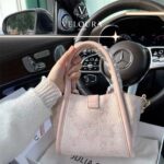 Embroidered Bucket Bag – Elegant Women Luxury Handbag with Silk Scarf Detail - Image 4