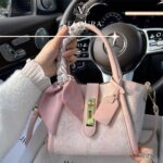 Embroidered Bucket Bag – Elegant Women Luxury Handbag with Silk Scarf Detail - Image 3