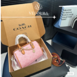 Pink Signature Monogram Speedy 20 Bag – Elegant Structured Top Handle Bag - Image 10