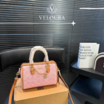 Pink Signature Monogram Speedy 20 Bag – Elegant Structured Top Handle Bag - Image 9