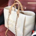 Pearl Logo Canvas Beach Tote Bag – Luxury Summer Shoulder Bag - Image 8