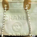 Pearl Logo Canvas Beach Tote Bag – Luxury Summer Shoulder Bag - Image 6